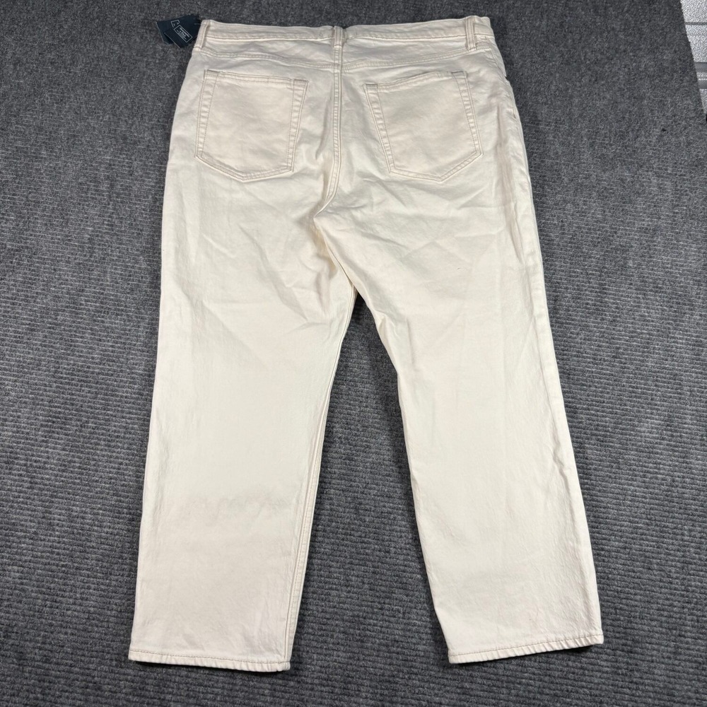 Abercrombie & Fitch Ankle Straight Jeans Womens 34/18s Cream New Ultra High Rise